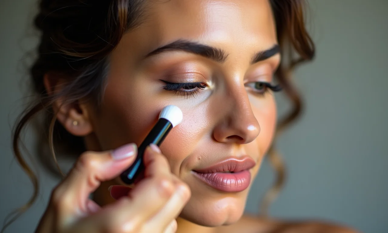 Preparação da pele para maquiagem suave.
