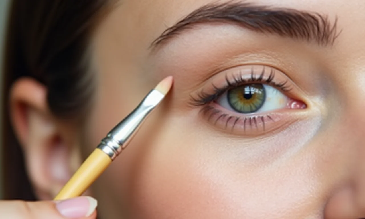 Preparando a pálpebra para delineado perfeito.