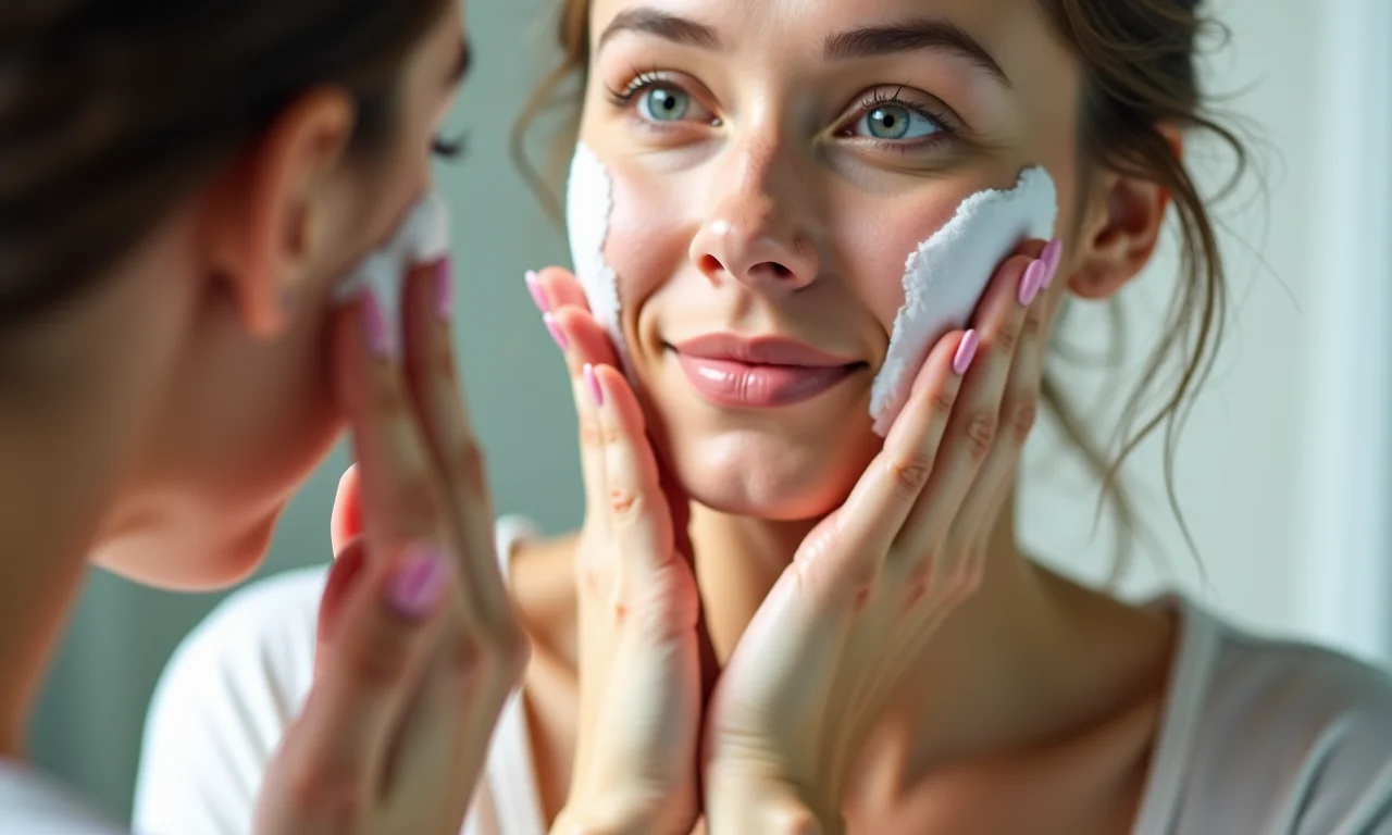 Preparando a pele antes da aplicação do iluminador.