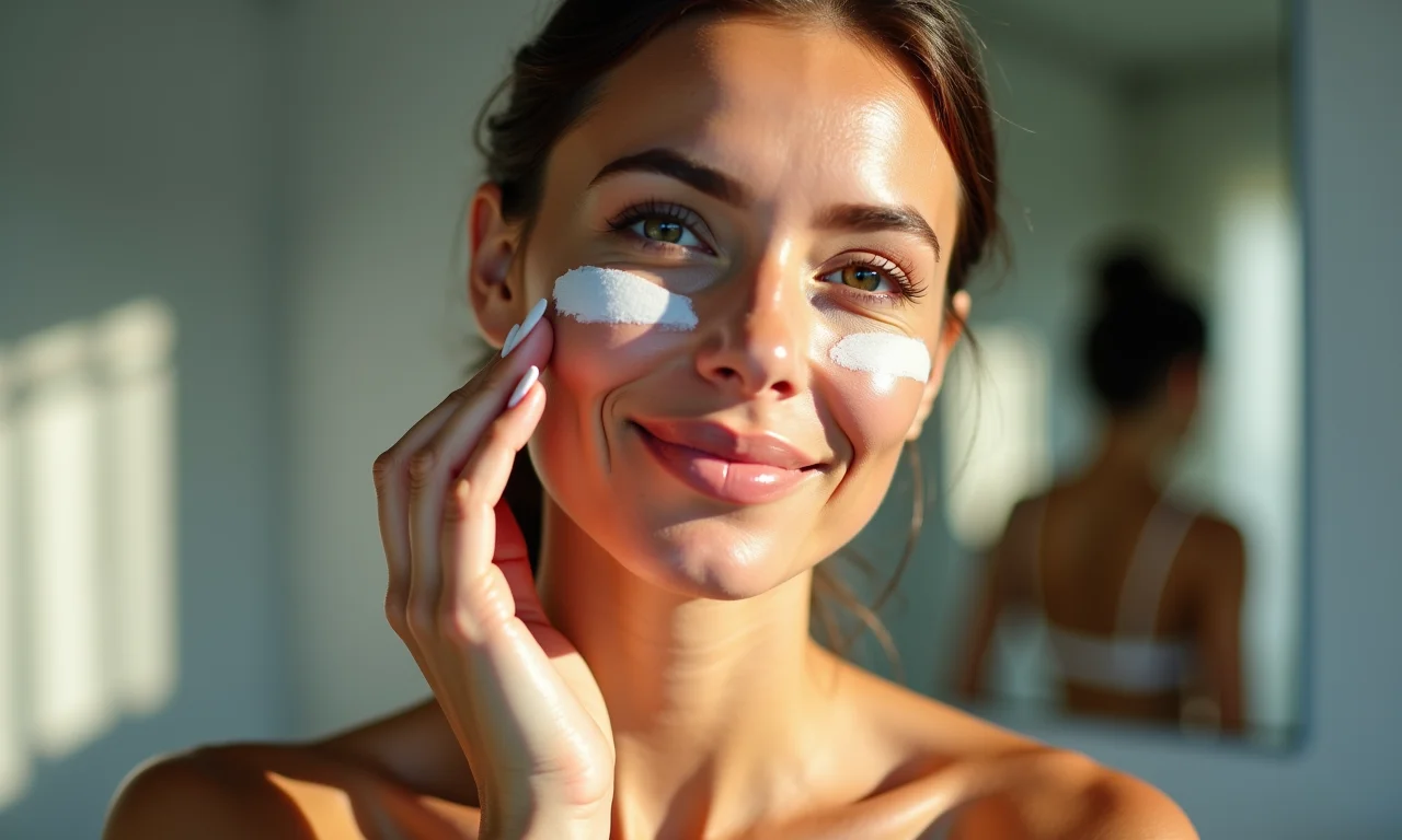 Preparando a pele antes de aplicar corretivo colorido.