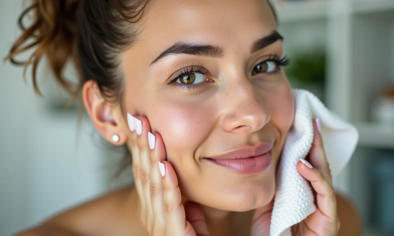 Preparando a pele para a maquiagem antes de uma videochamada.