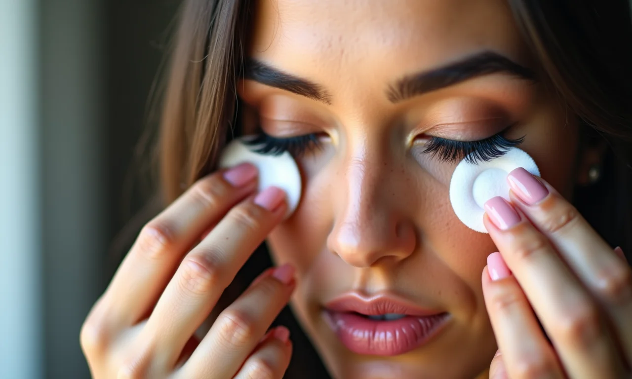 Preparando os cílios naturais antes da aplicação dos cílios magnéticos.