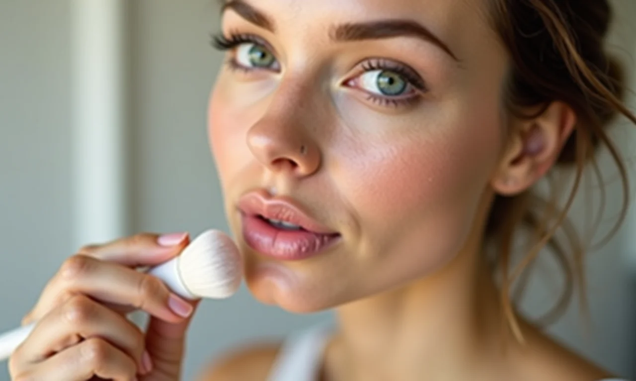 Preparando os lábios para a aplicação do batom ombré.