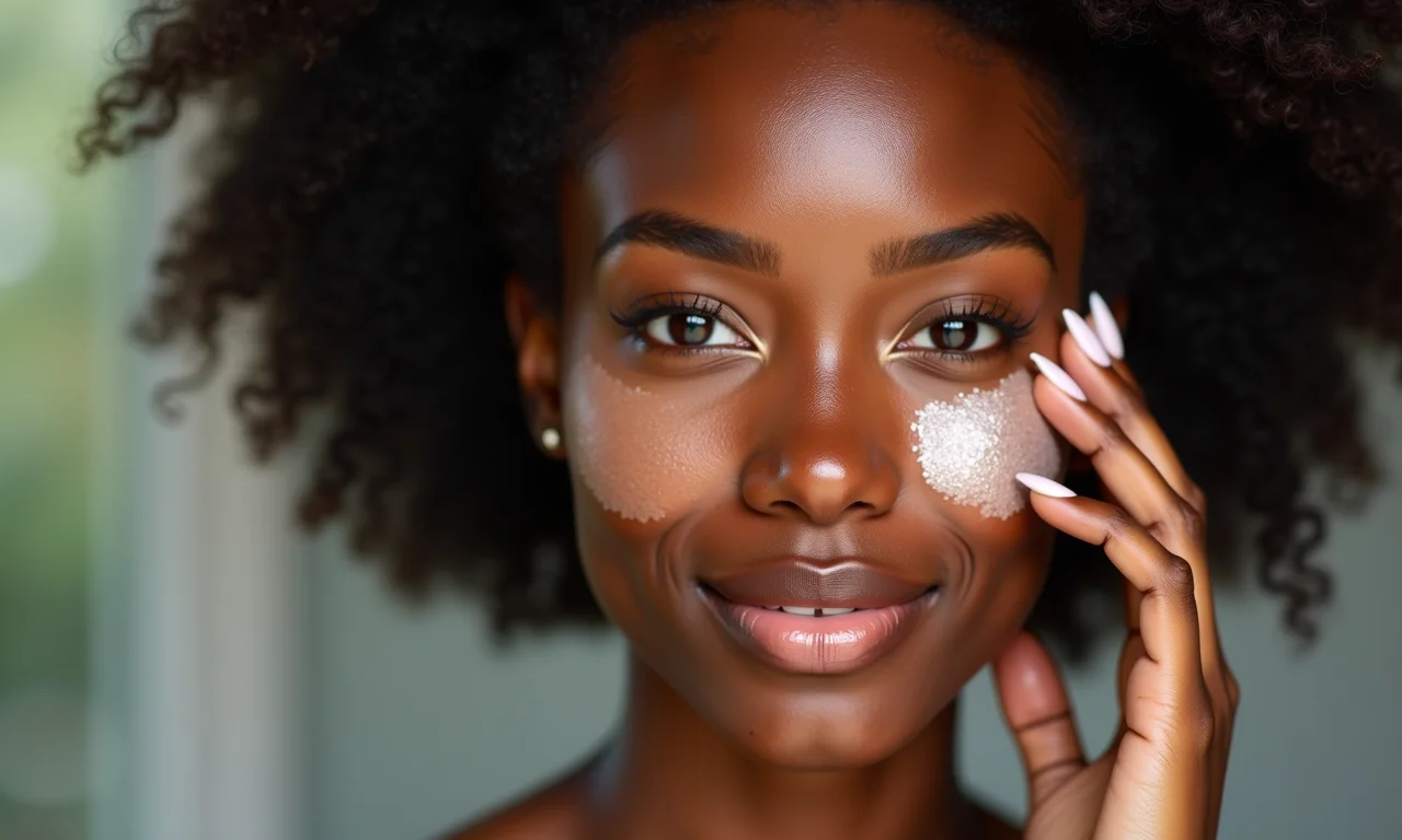 Primer iluminador para uniformizar a pele negra com sardas.