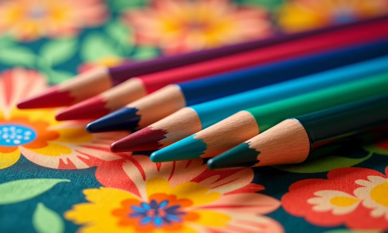 Produtos coloridos para delineado em tecido vibrante.