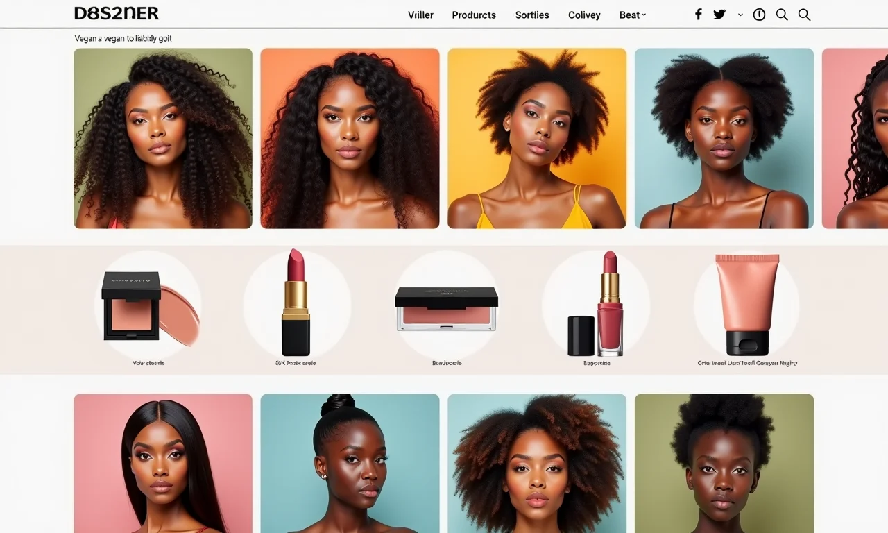 Produtos de maquiagem vegana em loja online.