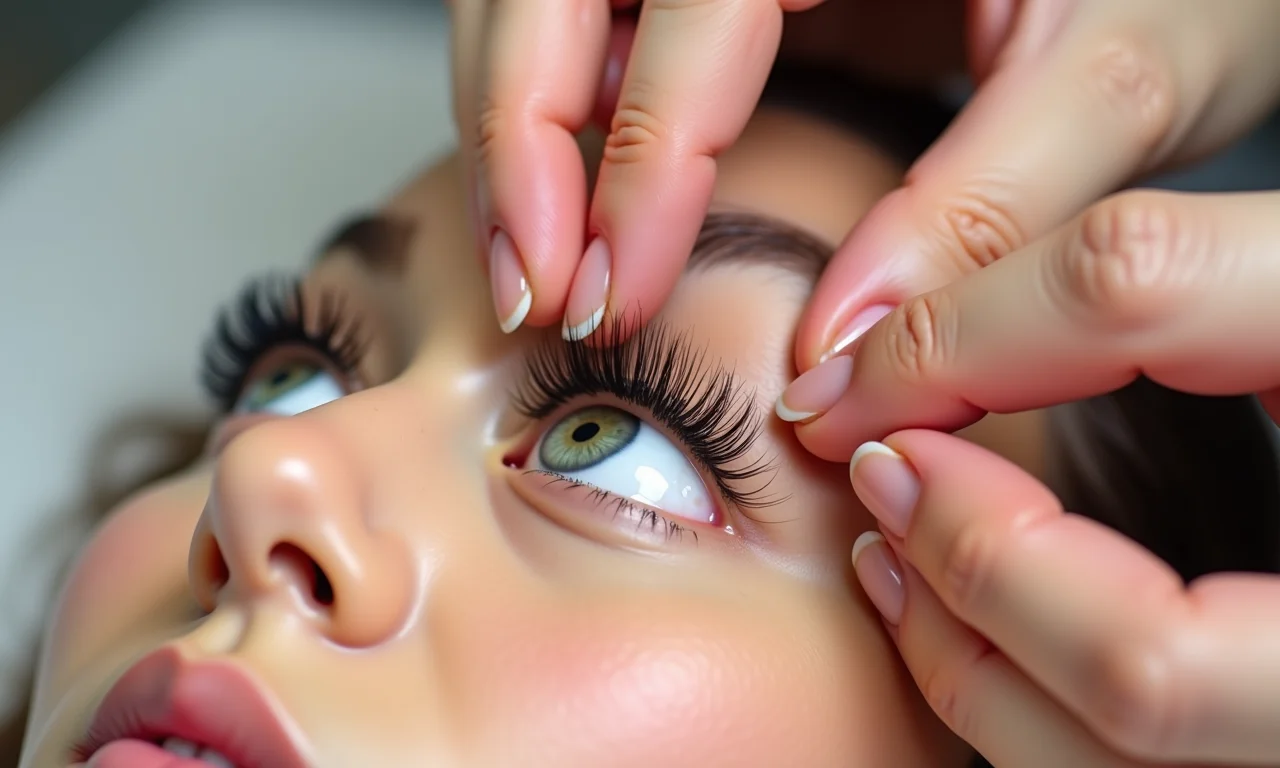 Removendo os cílios magnéticos sem danificar.