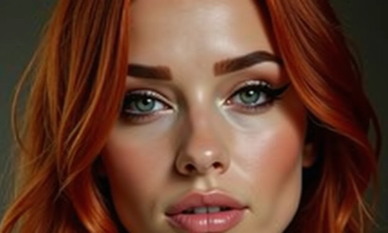 Ruiva com delineado gatinho.