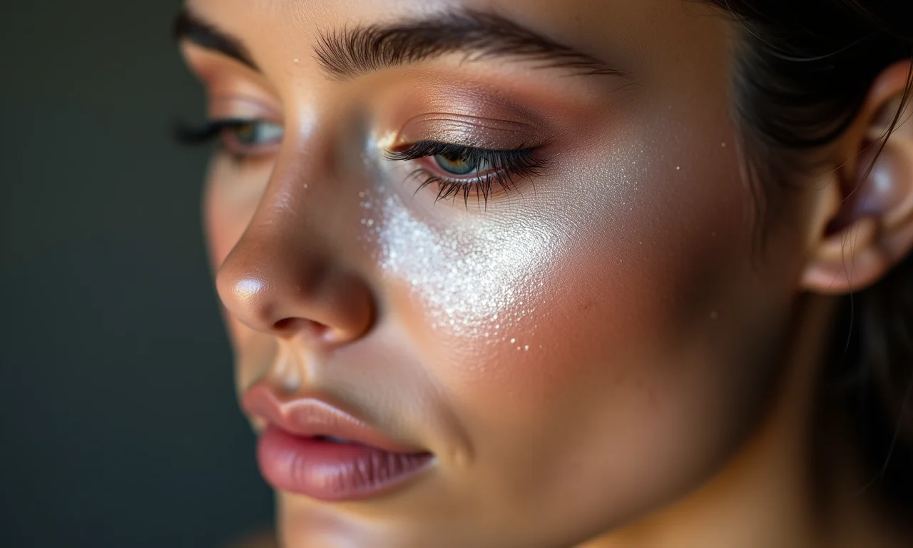 Selagem da maquiagem com pó translúcido.