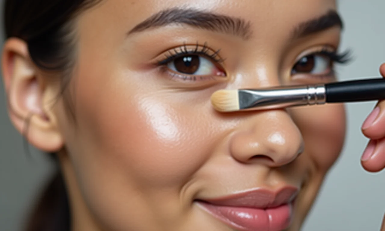 Selagem do corretivo com sombra clara.