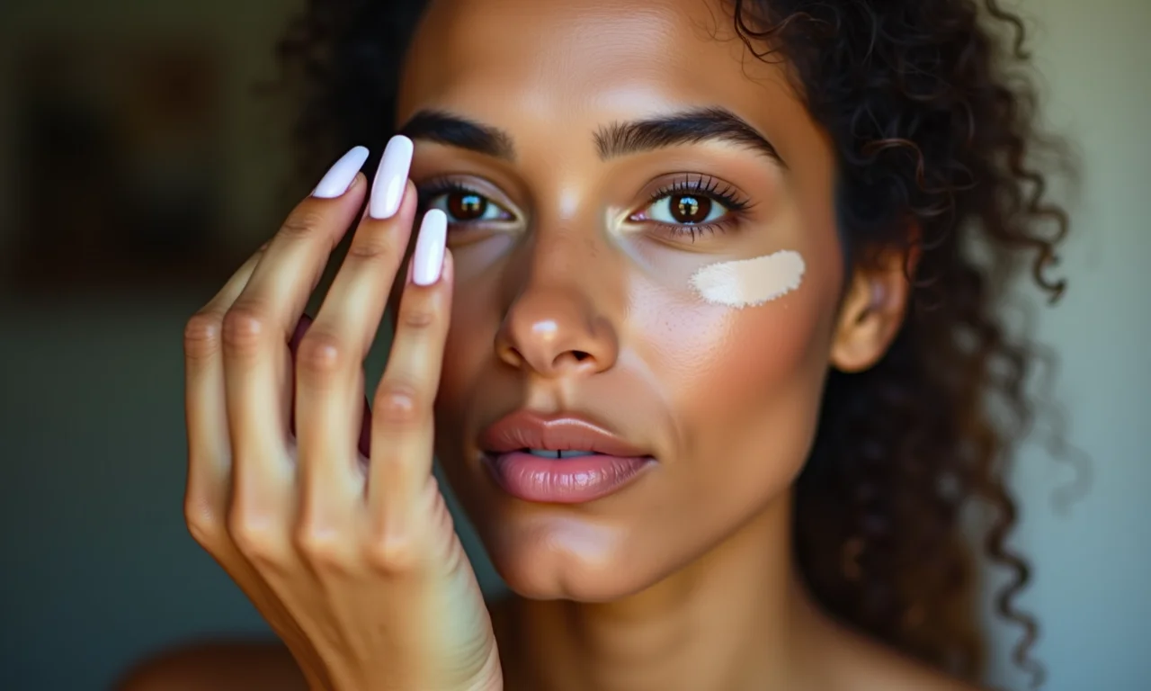 Selando o corretivo com pó translúcido para maior durabilidade.