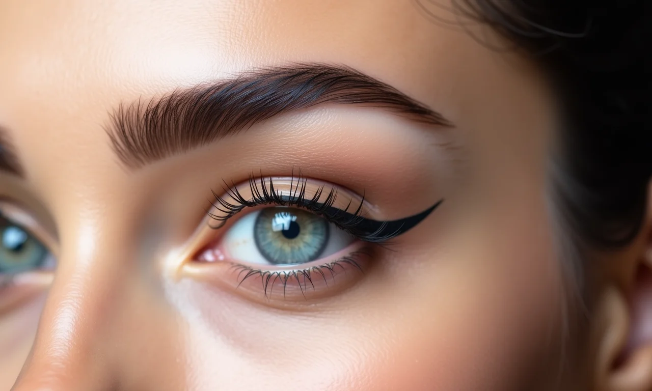 Sobrancelhas bem definidas e penteadas na maquiagem dark coquette.