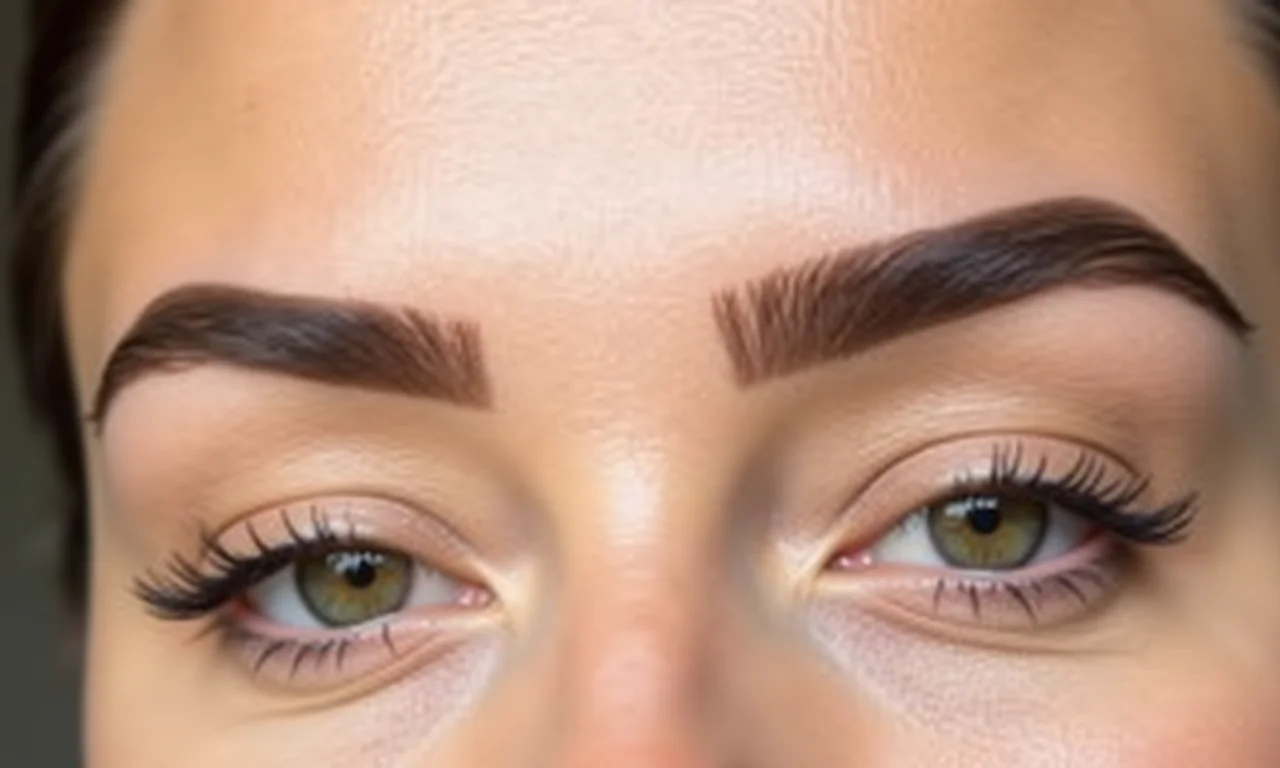 Sobrancelhas bem definidas, moldura do rosto.