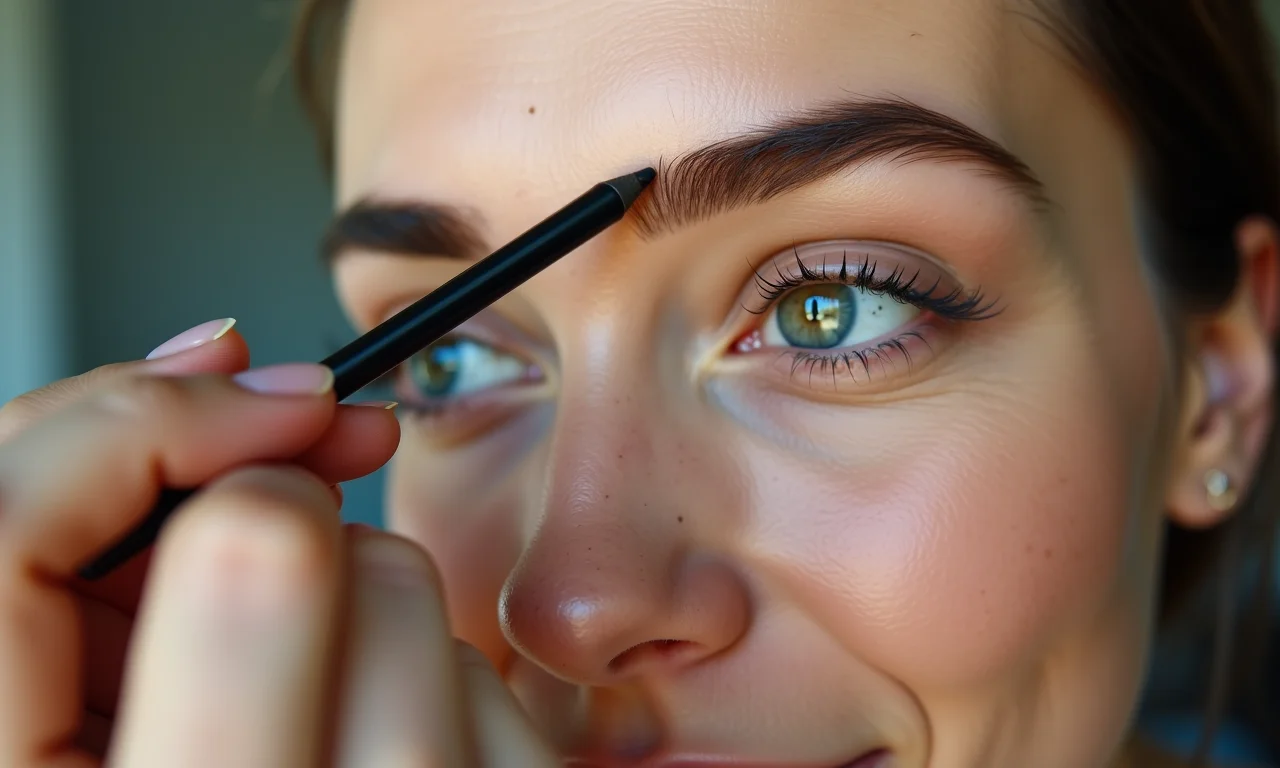 Sobrancelhas emoldurando o olhar.