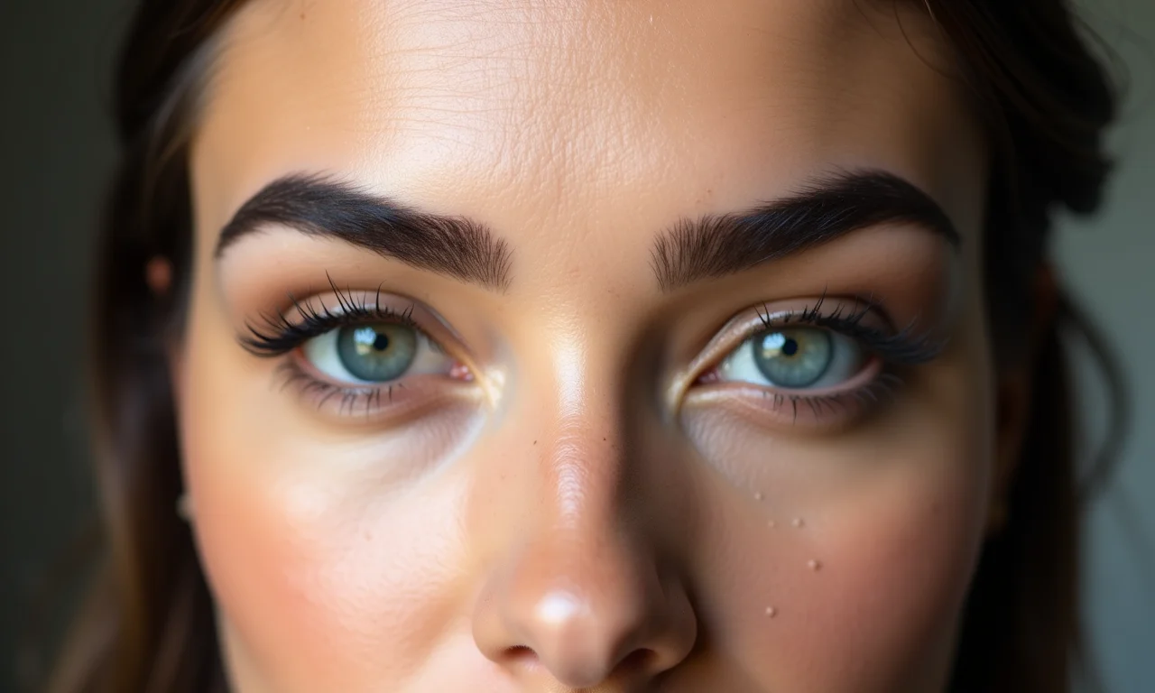 Sobrancelhas grossas e definidas em mulher brasileira.