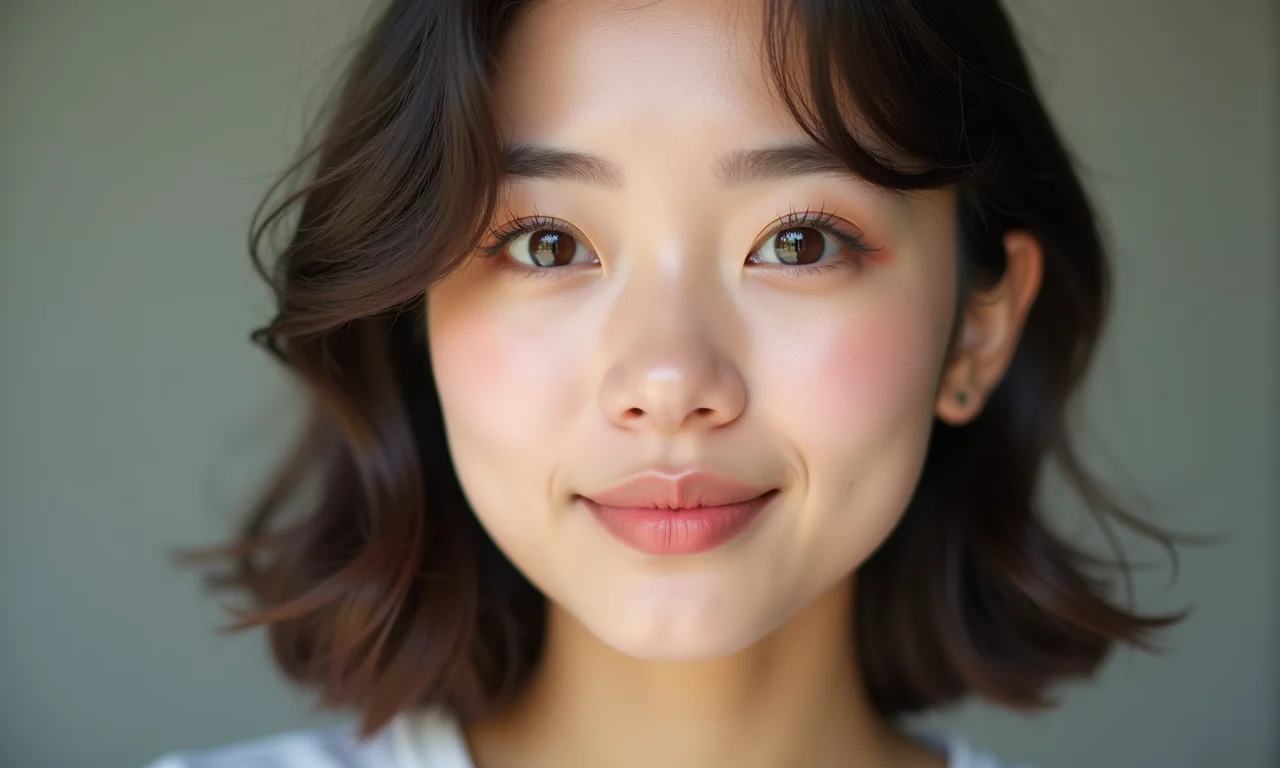 Sobrancelhas naturais e bem definidas na maquiagem kawaii.