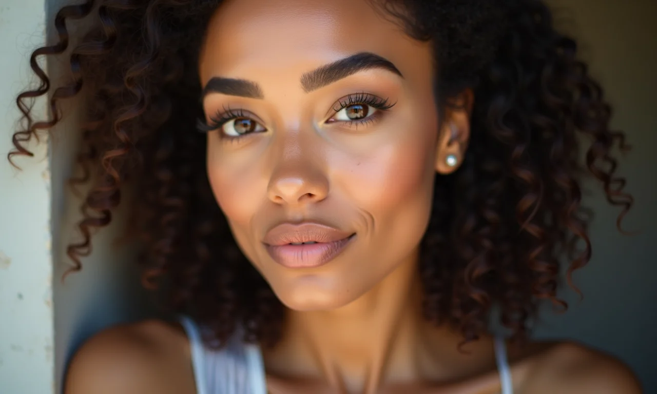 Sobrancelhas naturais e bem definidas na maquiagem.