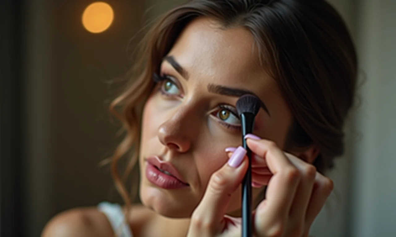Sombra discreta e elegante, complementando a maquiagem pin-up.