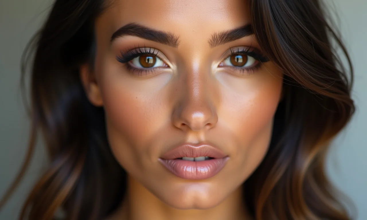 Sombra nude e marrom para olhos castanhos, look natural.