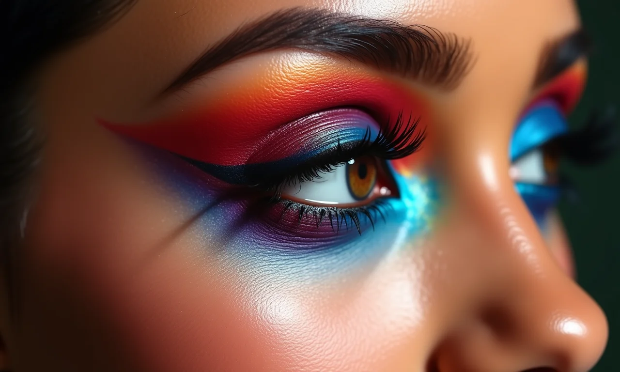 Sombra vibrante estilo Euphoria nos olhos.