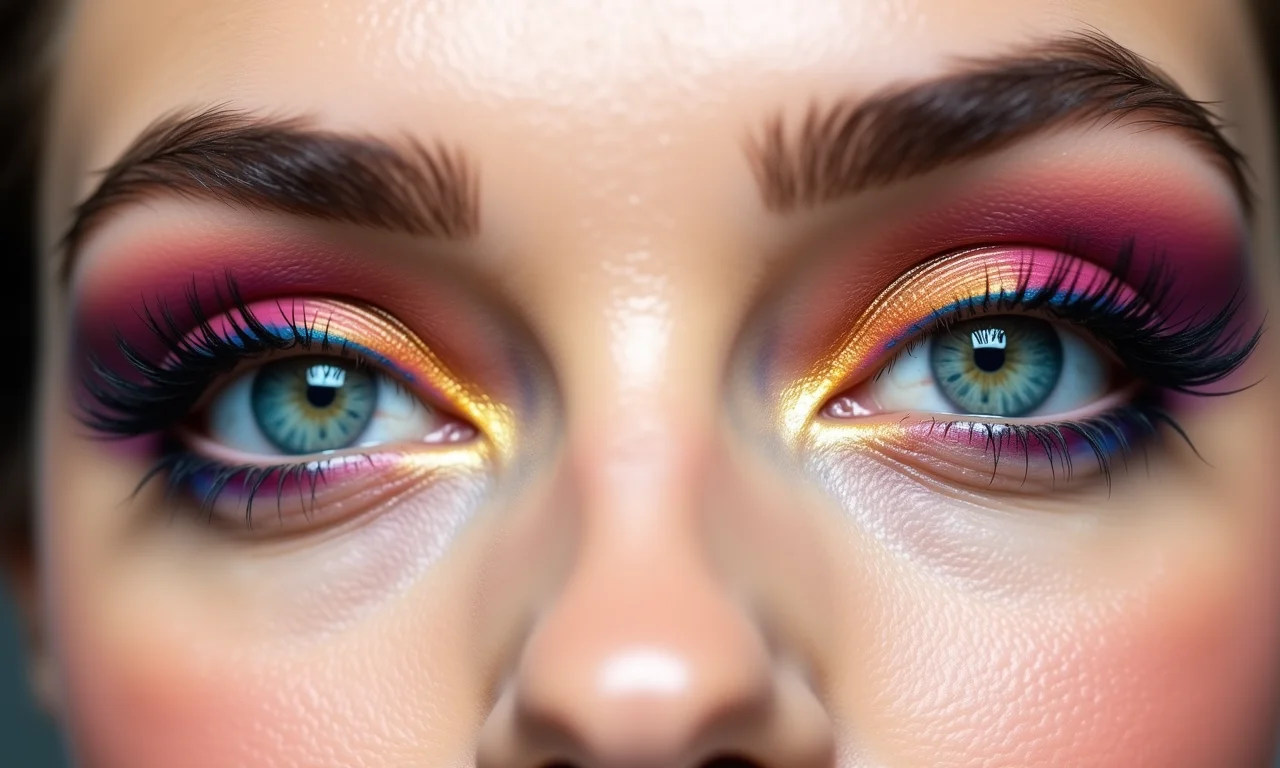 Sombras com cores vibrantes e intensas.