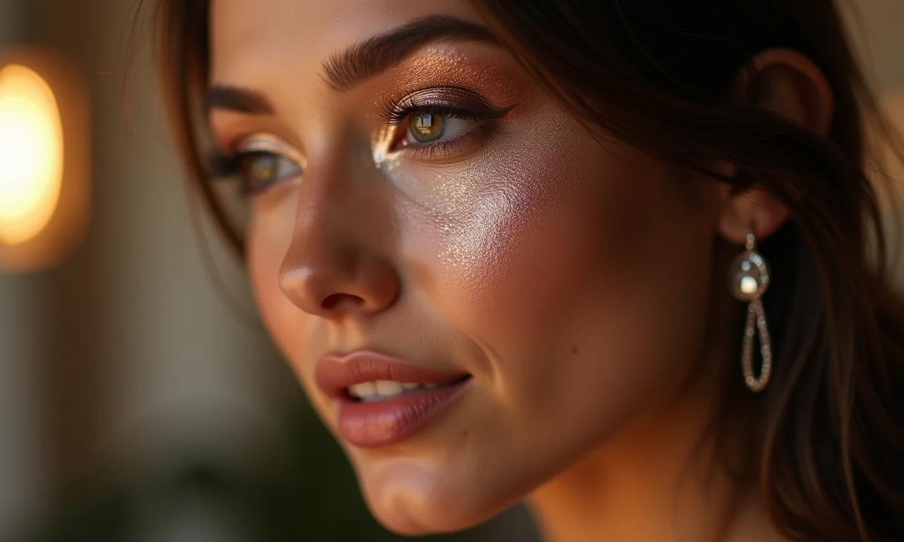 Sombras metalizadas para um look moderno na festa.