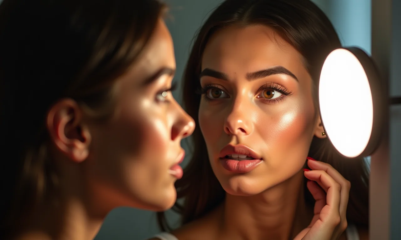 Teste da maquiagem com flash para fotos 3x4.