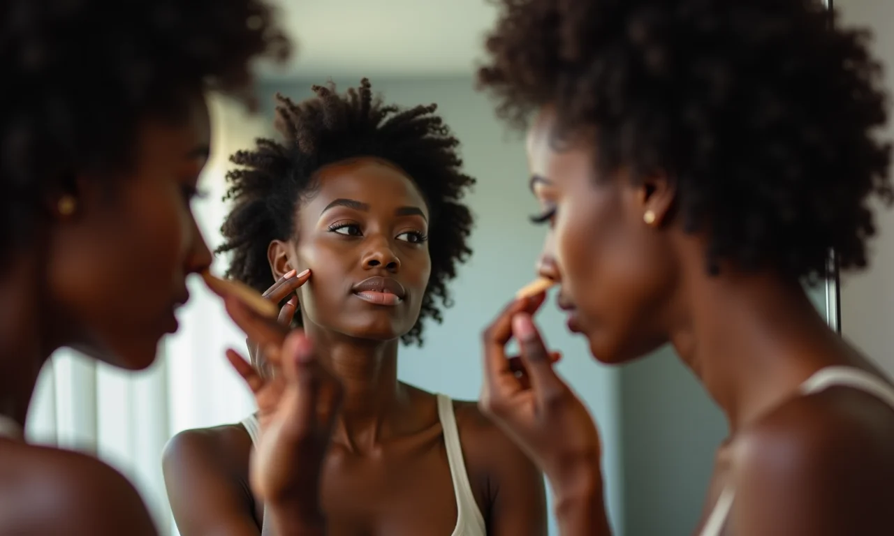 Teste de contorno na mandíbula antes da compra.