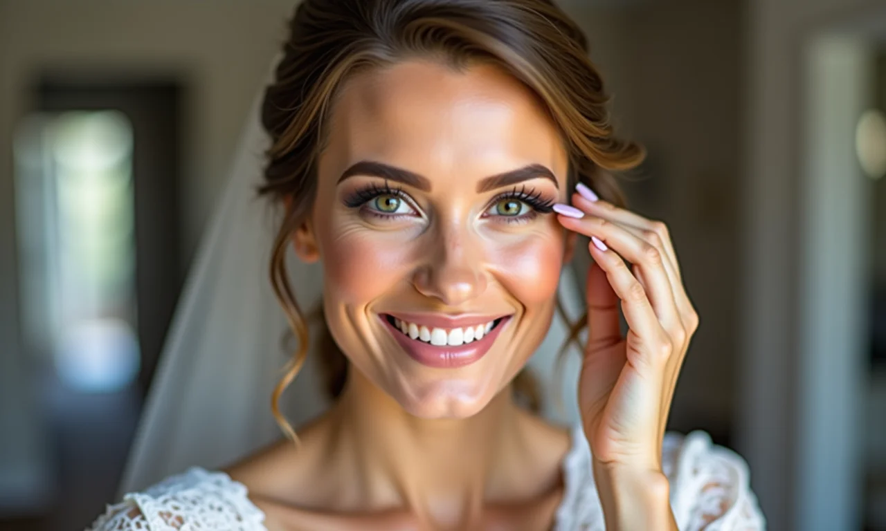 Teste de maquiagem antes do casamento para segurança.