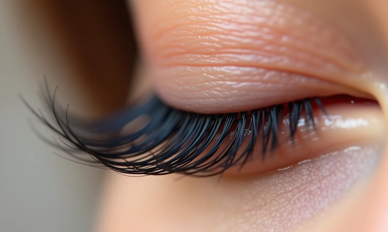 Unindo os ímãs dos cílios magnéticos com cuidado.