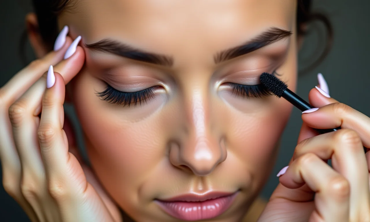 Usando curvex e máscara de cílios.