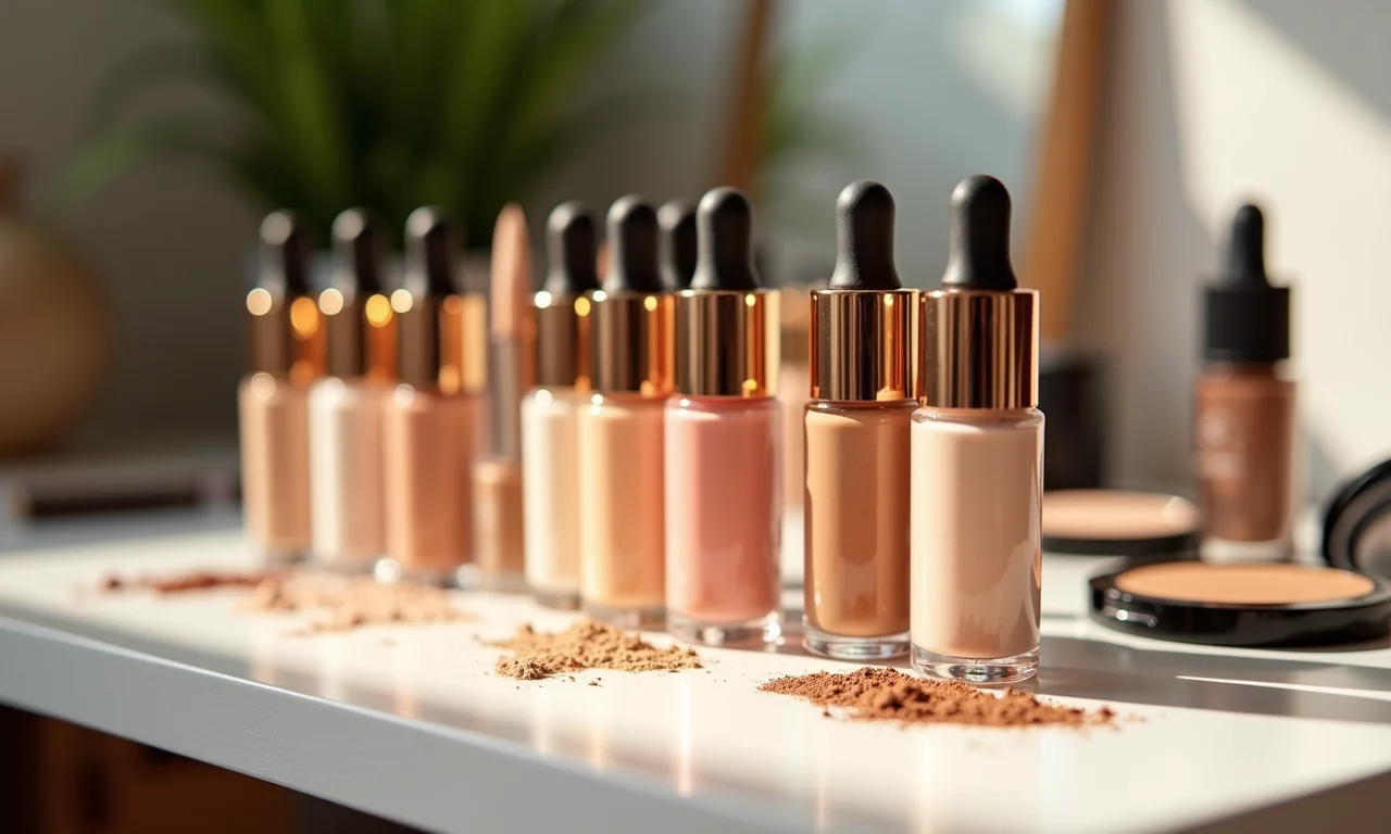 Variedade de tons de iluminador líquido.