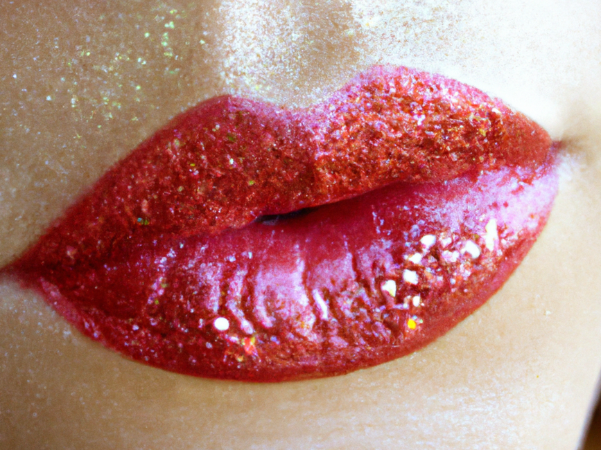 Lip plumper com glitter fino